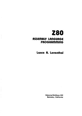 Book cover for Z-80 Assembly Language Programming