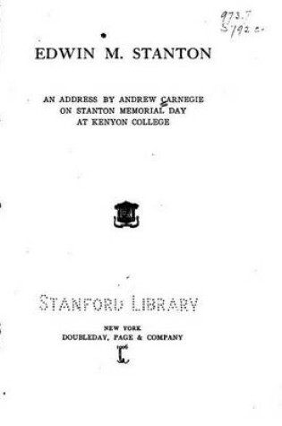 Cover of Edwin M. Stanton, An Address