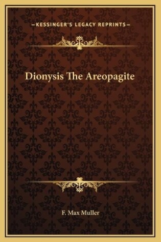 Cover of Dionysis The Areopagite