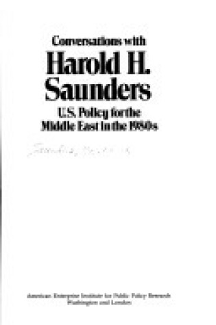 Cover of Conversations with Harold H Saunders