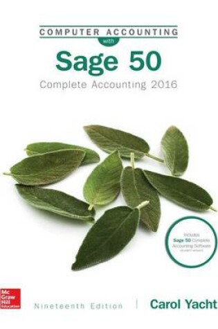 Cover of Computer Accounting with Sage 50 2016