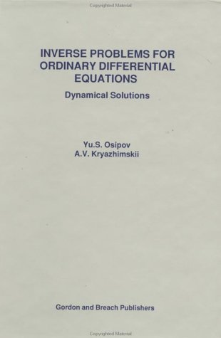 Cover of Inverse Problems For Ordinary