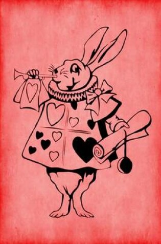 Cover of Alice in Wonderland Journal - White Rabbit With Trumpet (Red)