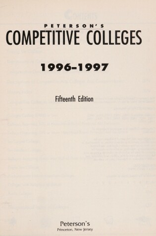 Cover of Peterson's Competitive Colleges
