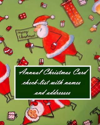 Book cover for Annual Christmas Card check-list with names and addresses