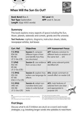 Book cover for BC NF Blue (KS2) A/4B When Will the Sun Go Out? Guided Reading Card