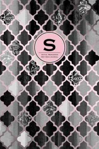 Cover of Initial S Monogram Journal - Dot Grid, Moroccan Black, White & Blush Pink