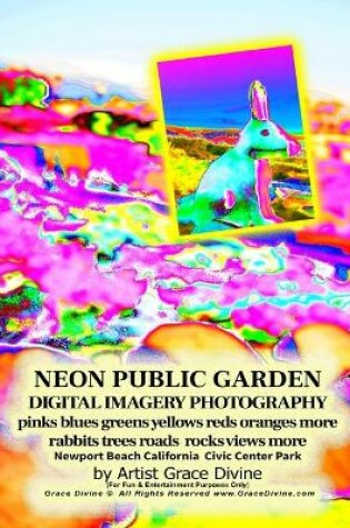 Cover of NEON PUBLIC GARDEN DIGITAL IMAGERY PHOTOGRAPHY pinks blues greens yellows reds oranges more rabbits trees roads rocks views more Newport Beach California Civic Center Park by Artist Grace Divine