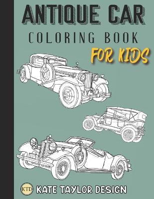 Book cover for Antique car coloring book for kids