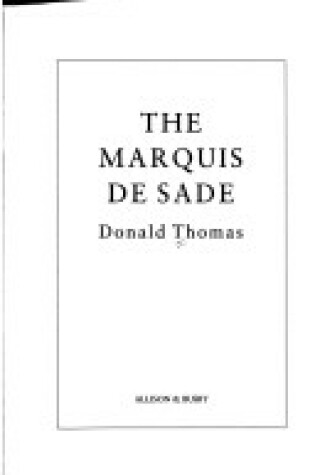 Cover of The Marquis de Sade