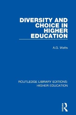 Cover of Diversity and Choice in Higher Education