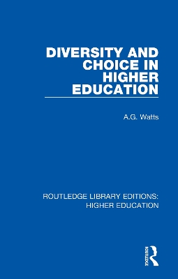 Book cover for Diversity and Choice in Higher Education