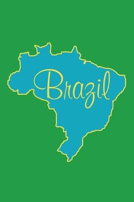 Book cover for Brazil - Green, Blue & Yellow Lined Notebook with Margins