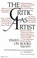 Book cover for The Critic as Artist