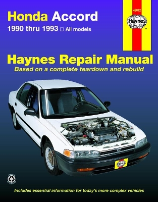 Book cover for Honda Accord (1990-1993) Haynes Repair Manual (USA)