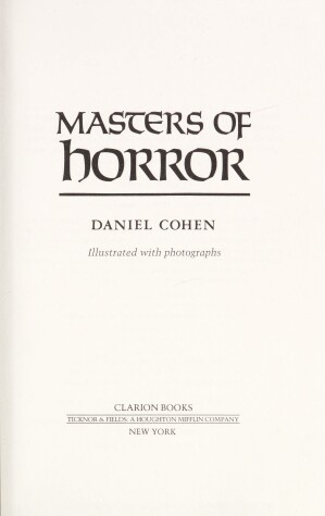 Book cover for Masters of Horror