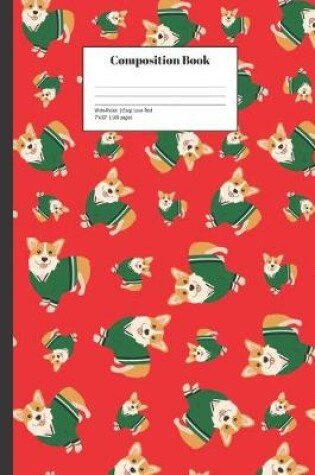 Cover of Composition Book Wide-Ruled Corgi Love Red