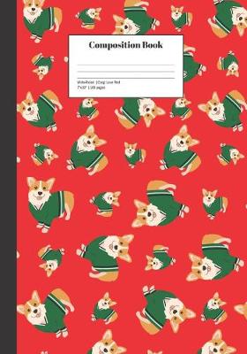 Book cover for Composition Book Wide-Ruled Corgi Love Red