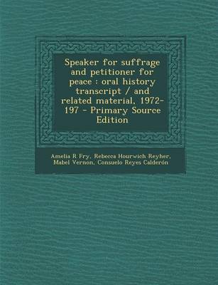 Book cover for Speaker for Suffrage and Petitioner for Peace