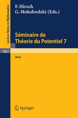 Cover of Sminaire de Theorie Du Potentiel Paris, No. 7