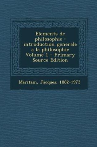 Cover of Elements de philosophie