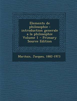 Book cover for Elements de philosophie