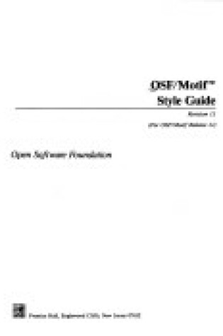 Cover of OSF/ Motif Style Guide Release 1.1 (Revised & Updated)