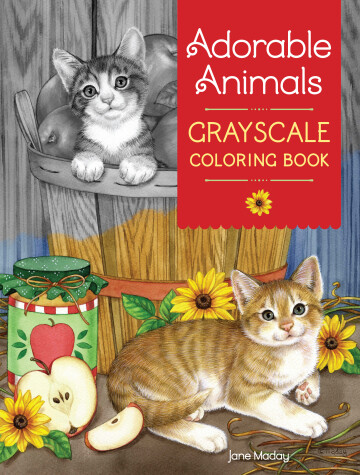 Book cover for Adorable Animals GrayScale Coloring Book