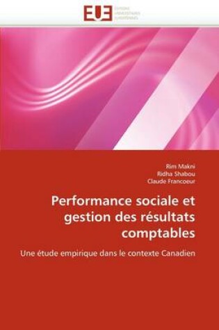 Cover of Performance Sociale Et Gestion Des R sultats Comptables