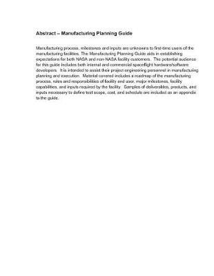 Book cover for Manufacturing Planning Guide