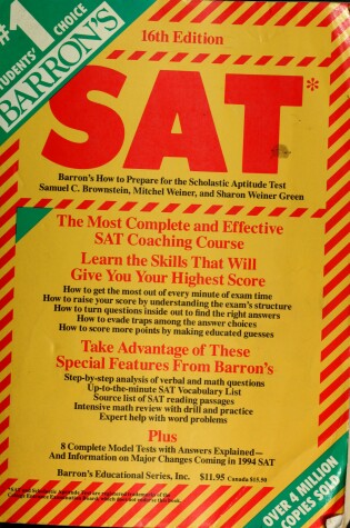 Cover of How to Prepare for the Scholastic Aptitude Test, SAT