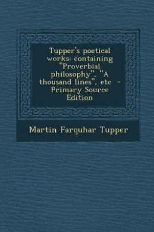 Cover of Tupper's Poetical Works