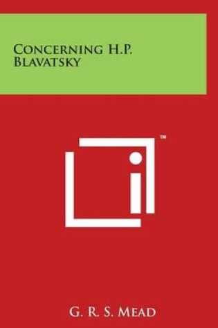 Cover of Concerning H.P. Blavatsky
