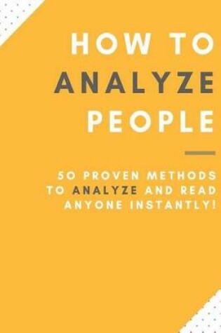 Cover of How To Analyze People