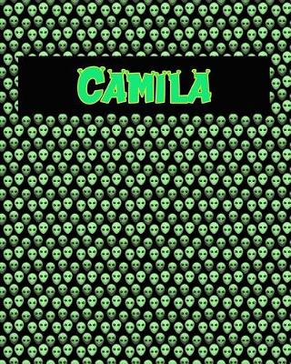 Book cover for 120 Page Handwriting Practice Book with Green Alien Cover Camila