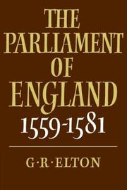 Book cover for The Parliament of England, 1559-1581