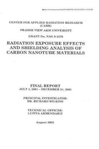 Cover of Radiation Exposure Effects and Shielding Analysis of Carbon Nanotube Materials