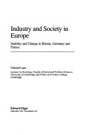 Book cover for Industry and Society in Europe