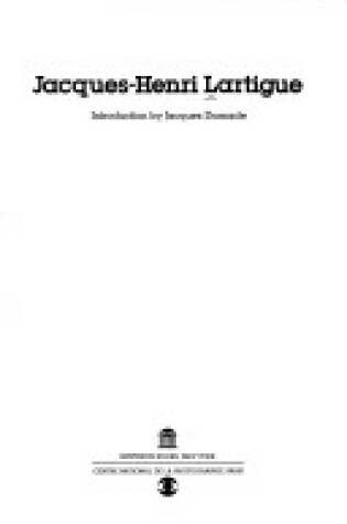 Cover of Jaques-Henri Lartigu