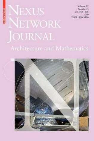 Cover of Nexus Network Journal 12,3: Architecture and Mathematics