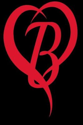 Book cover for Monogram Initial Letter B Adorable Heart Red and Black