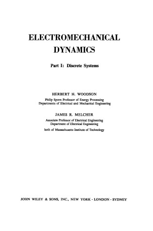 Cover of Electromechanical Dynamics