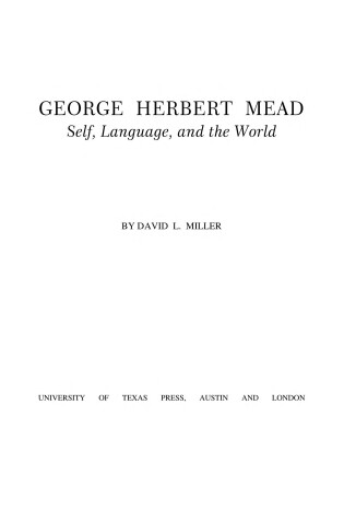 Cover of George Herbert Mead