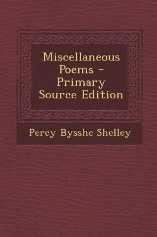 Cover of Miscellaneous Poems