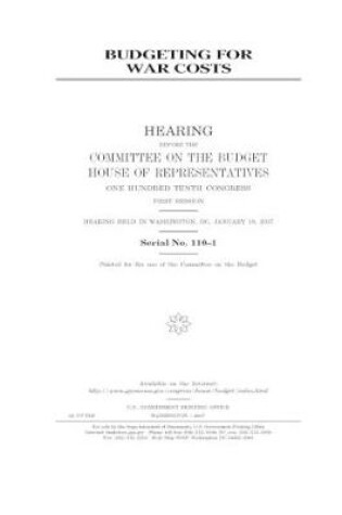 Cover of Budgeting for war costs