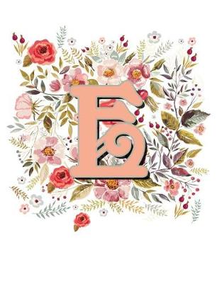 Book cover for E Monogram Letter Floral Wreath Notebook