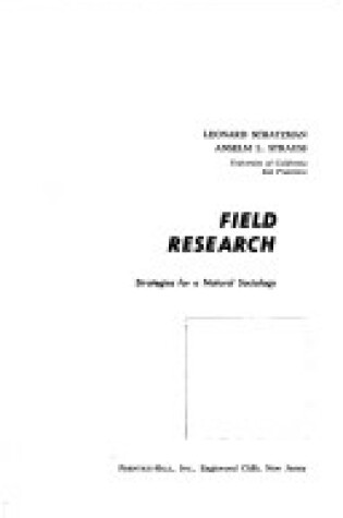 Cover of Field Research Strategies for a Natural Society