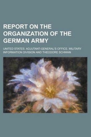 Cover of Report on the Organization of the German Army