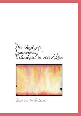 Book cover for Die Quitzows [Microform]