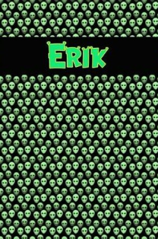 Cover of 120 Page Handwriting Practice Book with Green Alien Cover Erik